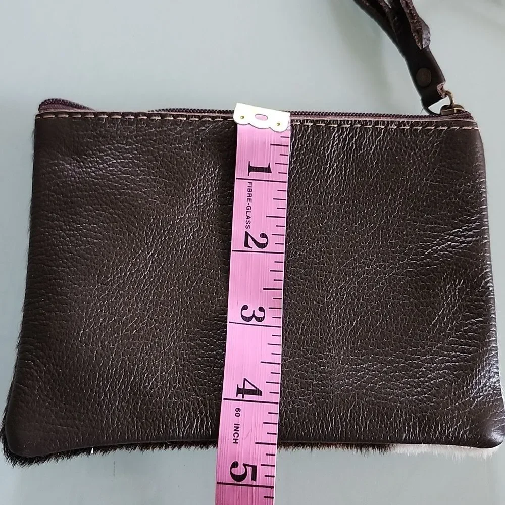 Flavia Maria Western Rustic Chic Coastal Cowgirl Calfskin Leather Clutch